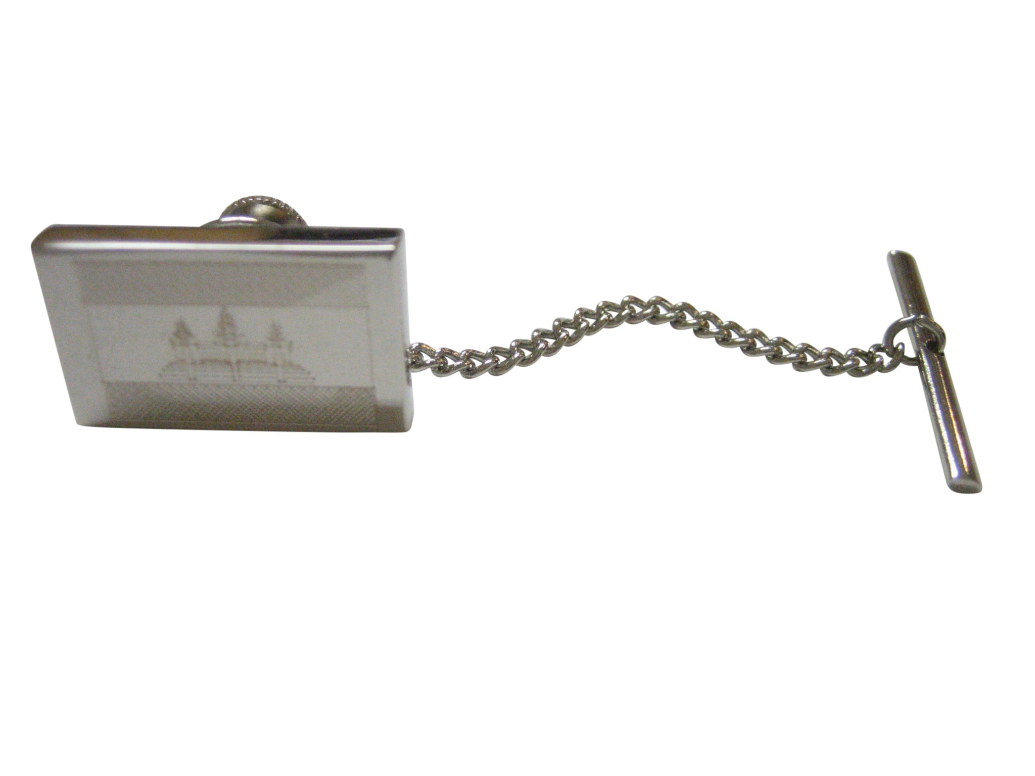 Silver Toned Etched Cambodia Flag Tie Tack