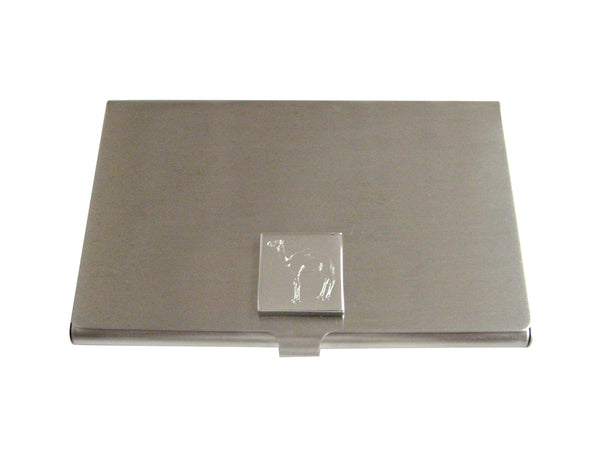 Silver Toned Etched Camel Business Card Holder