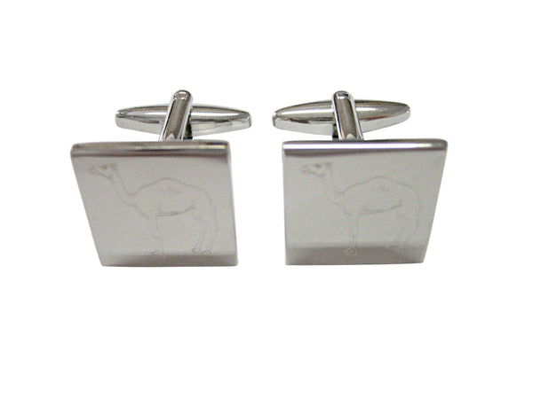 Silver Toned Etched Camel Cufflinks