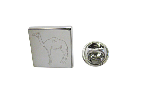 Silver Toned Etched Camel Lapel Pin