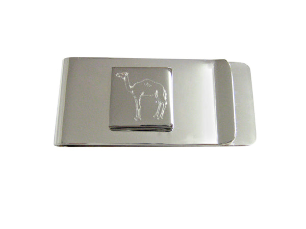 Silver Toned Etched Camel Money Clip