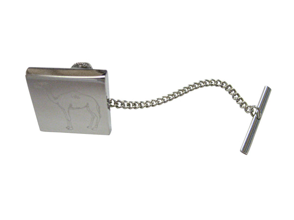 Silver Toned Etched Camel Tie Tack