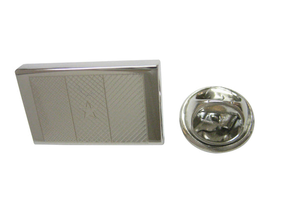 Silver Toned Etched Cameroon Flag Lapel Pin