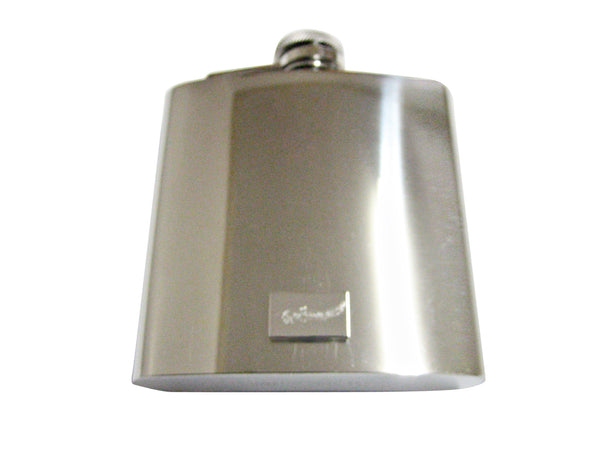 Silver Toned Etched Catfish 6 Oz. Stainless Steel Flask