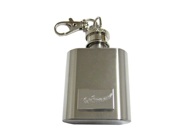 Silver Toned Etched Catfish 1 Oz. Stainless Steel Key Chain Flask
