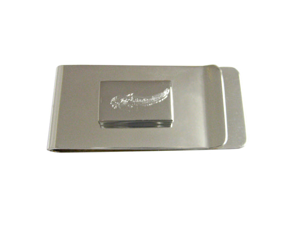 Silver Toned Etched Catfish Money Clip