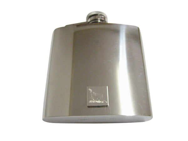 Silver Toned Etched Cheetah 6 Oz. Stainless Steel Flask