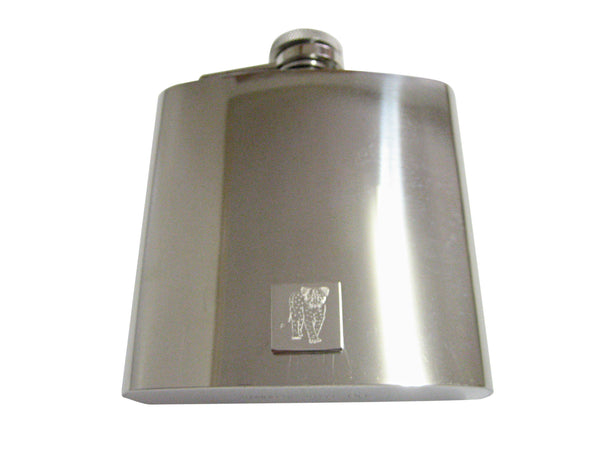 Silver Toned Etched Cheetah Cub 6 Oz. Stainless Steel Flask