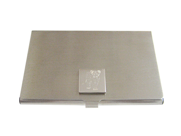 Silver Toned Etched Cheetah Cub Business Card Holder