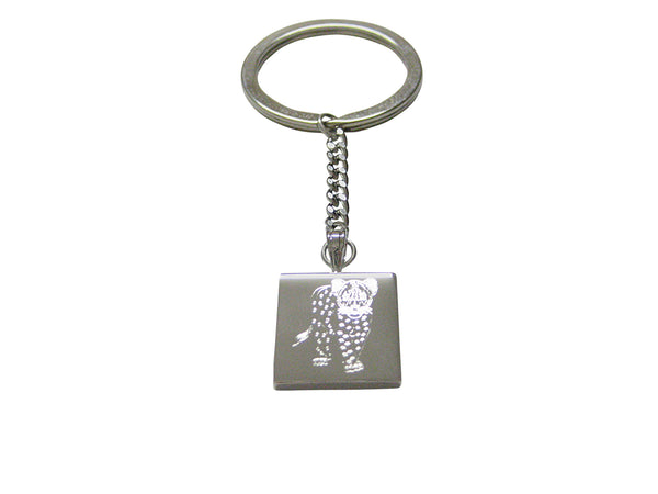 Silver Toned Etched Cheetah Cub Keychain