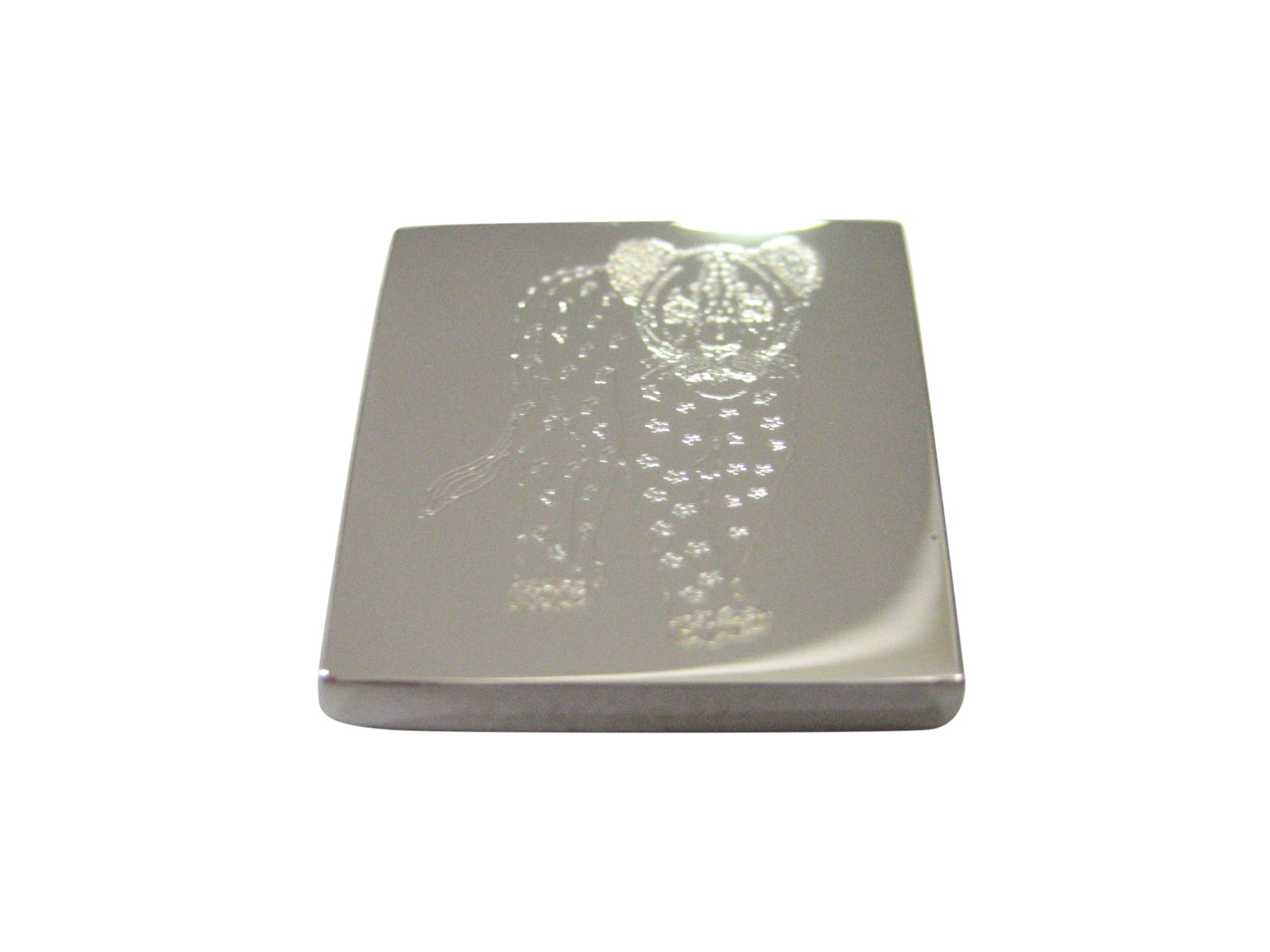 Silver Toned Etched Cheetah Cub Magnet