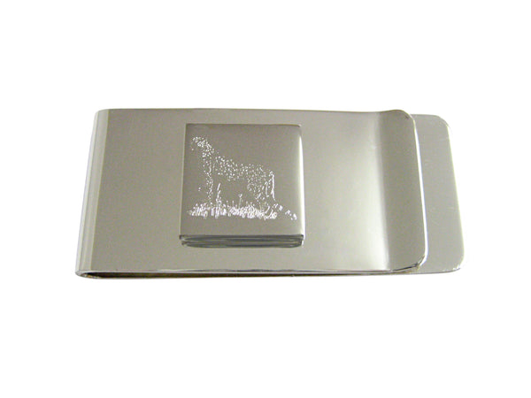 Silver Toned Etched Cheetah Money Clip