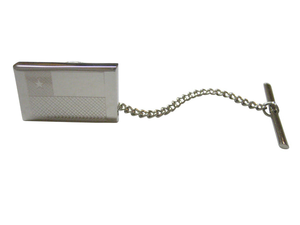Silver Toned Etched Chile Flag Tie Tack