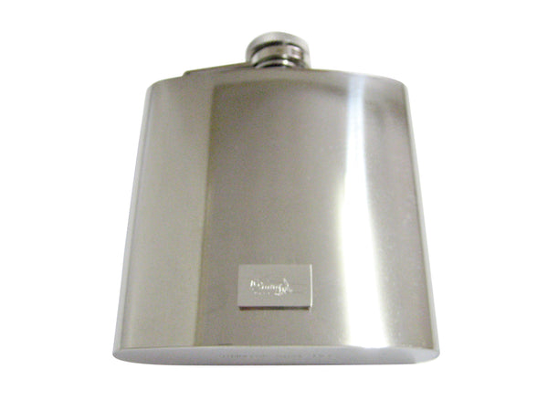 Silver Toned Etched Chinook Helicopter 6 Oz. Stainless Steel Flask