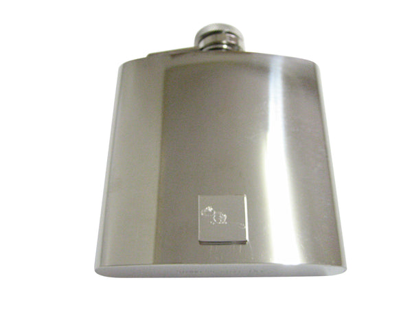 Silver Toned Etched Chipmunk 6 Oz. Stainless Steel Flask