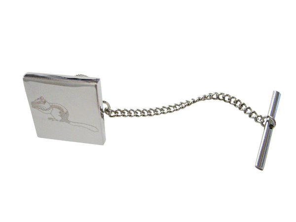 Silver Toned Etched Chipmunk Tie Tack
