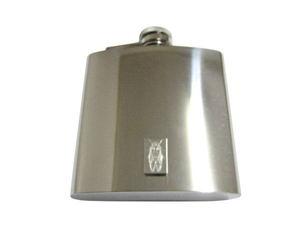 Silver Toned Etched Cicada Bug 6 Oz. Stainless Steel Flask