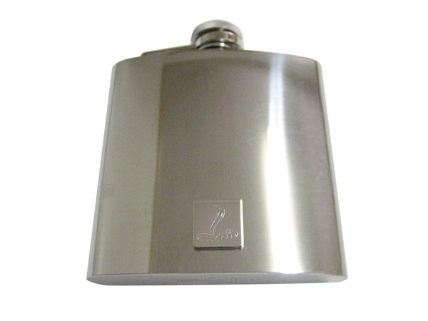 Silver Toned Etched Cobra Snake 6 Oz. Stainless Steel Flask