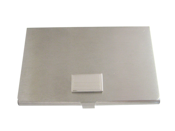 Silver Toned Etched Colombia Flag Business Card Holder