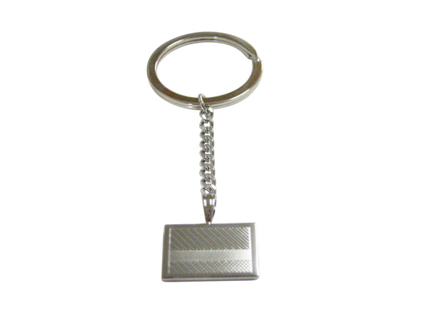 Silver Toned Etched Colombia Flag Pendant Keychain