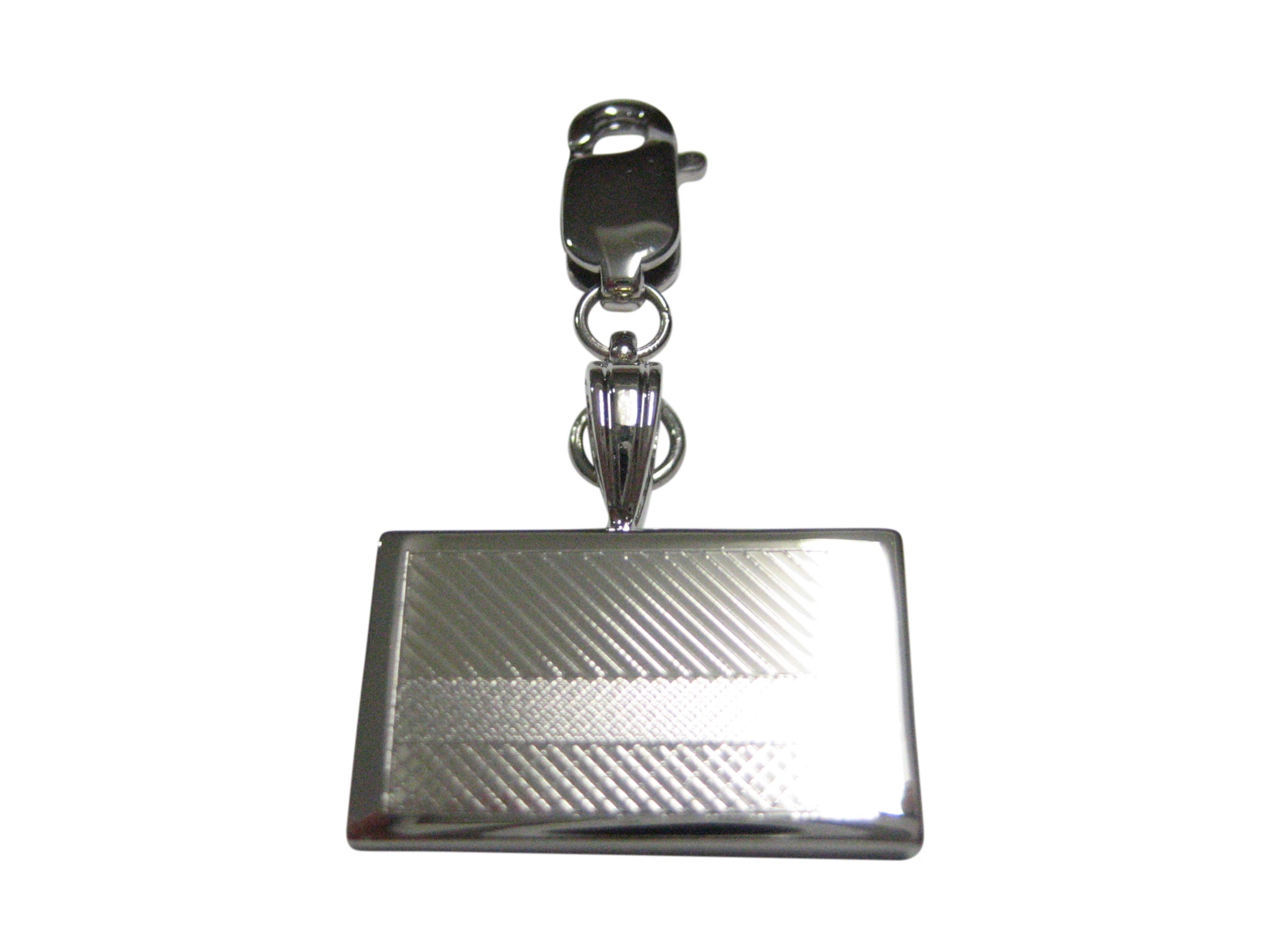 Silver Toned Etched Colombia Flag Pendant Zipper Pull Charm