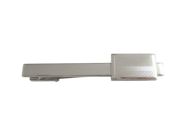 Silver Toned Etched Colombia Flag Square Tie Clip