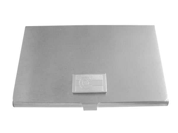 Silver Toned Etched Colorado State Flag Business Card Holder