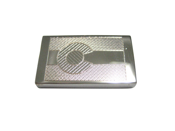 Silver Toned Etched Colorado State Flag Magnet