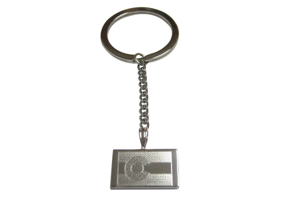 Silver Toned Etched Colorado State Flag Pendant Keychain