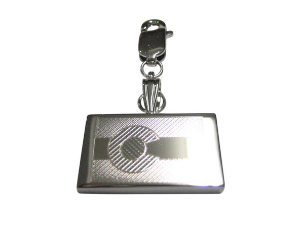 Silver Toned Etched Colorado State Flag Pendant Zipper Pull Charm