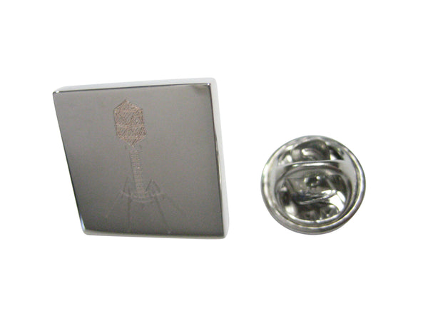 Silver Toned Etched Complex Virus Lapel Pin