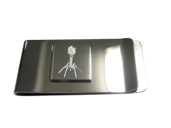 Silver Toned Etched Complex Virus Money Clip