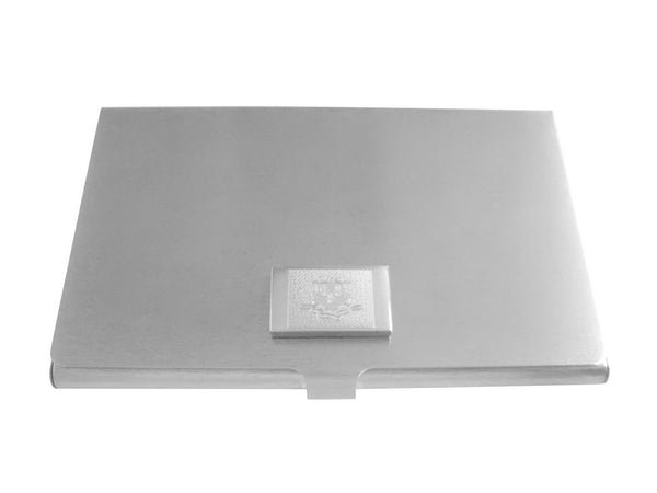 Silver Toned Etched Connecticut State Flag Business Card Holder