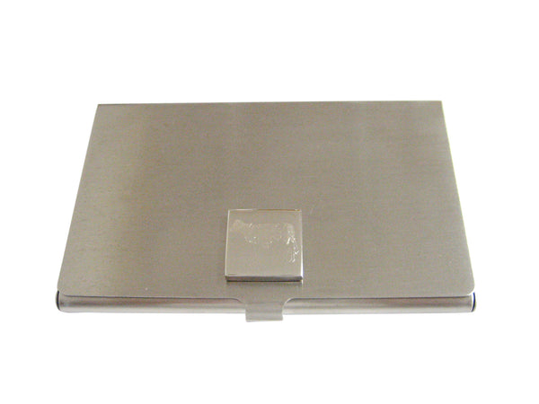 Silver Toned Etched Cow Business Card Holder