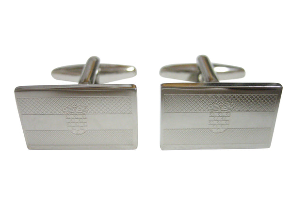 Silver Toned Etched Croatia Flag Cufflinks