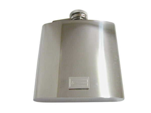Silver Toned Etched Cuba Flag 6 Oz. Stainless Steel Flask