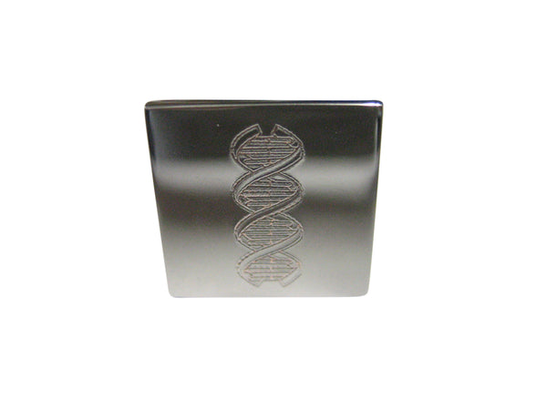 Silver Toned Etched DNA Deoxyribonucleic Acid Molecule Adjustable Size Fashion Ring