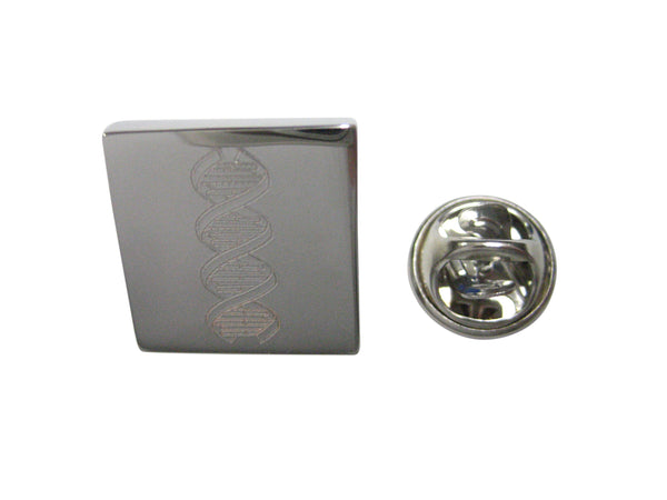 Silver Toned Etched DNA Deoxyribonucleic Acid Molecule Lapel Pin