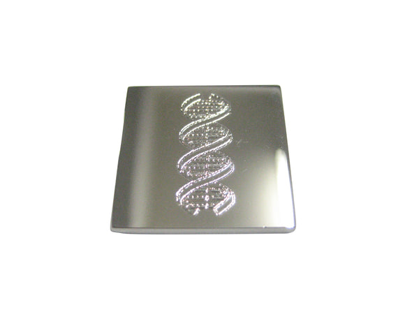Silver Toned Etched DNA Deoxyribonucleic Acid Molecule Magnet