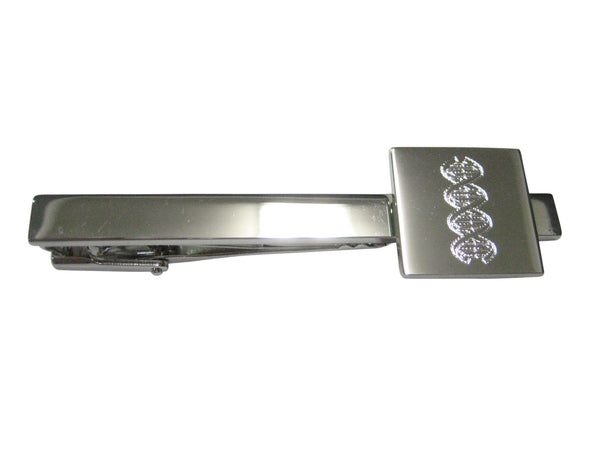 Silver Toned Etched DNA Deoxyribonucleic Acid Molecule Tie Clip