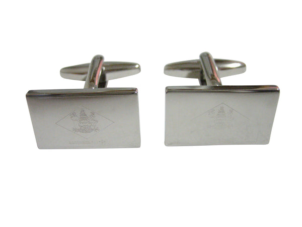 Silver Toned Etched Delaware State Flag Cufflinks