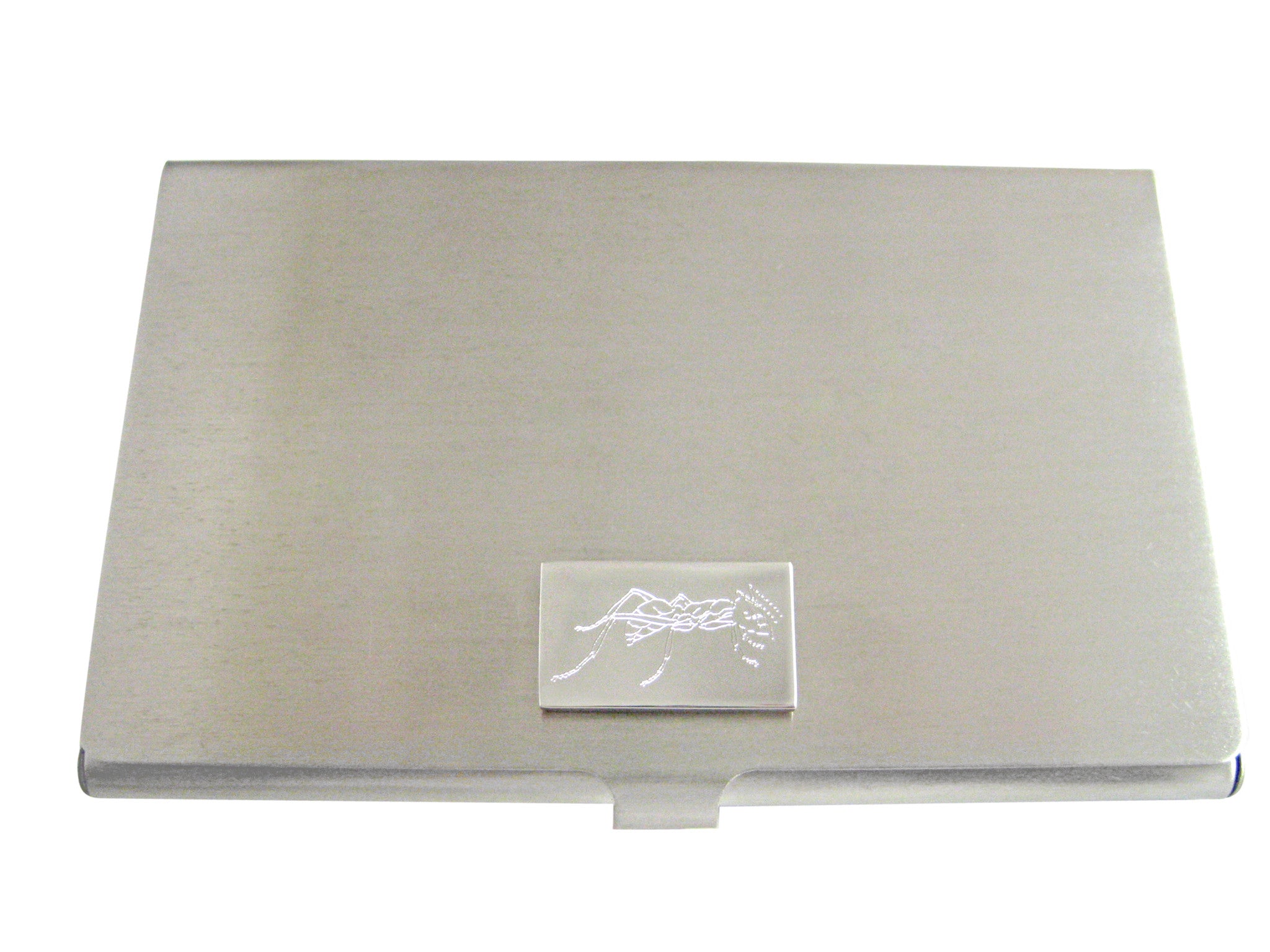 Silver Toned Etched Detailed Ant Bug Insect Business Card Holder