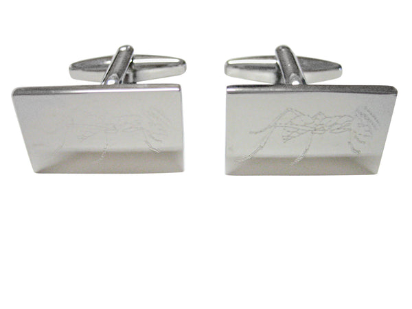 Silver Toned Etched Detailed Ant Bug Insect Cufflinks