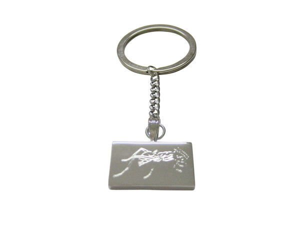 Silver Toned Etched Detailed Ant Bug Insect Keychain