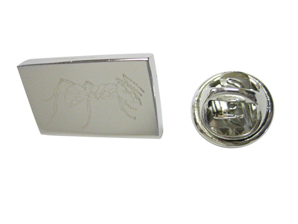 Silver Toned Etched Detailed Ant Bug Insect Lapel Pin