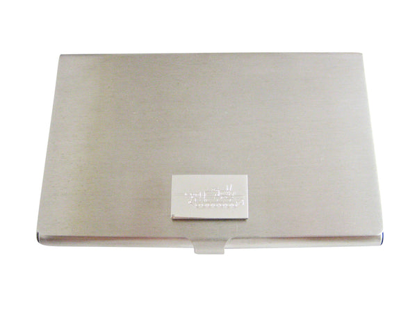 Silver Toned Etched Detailed Tank Business Card Holder