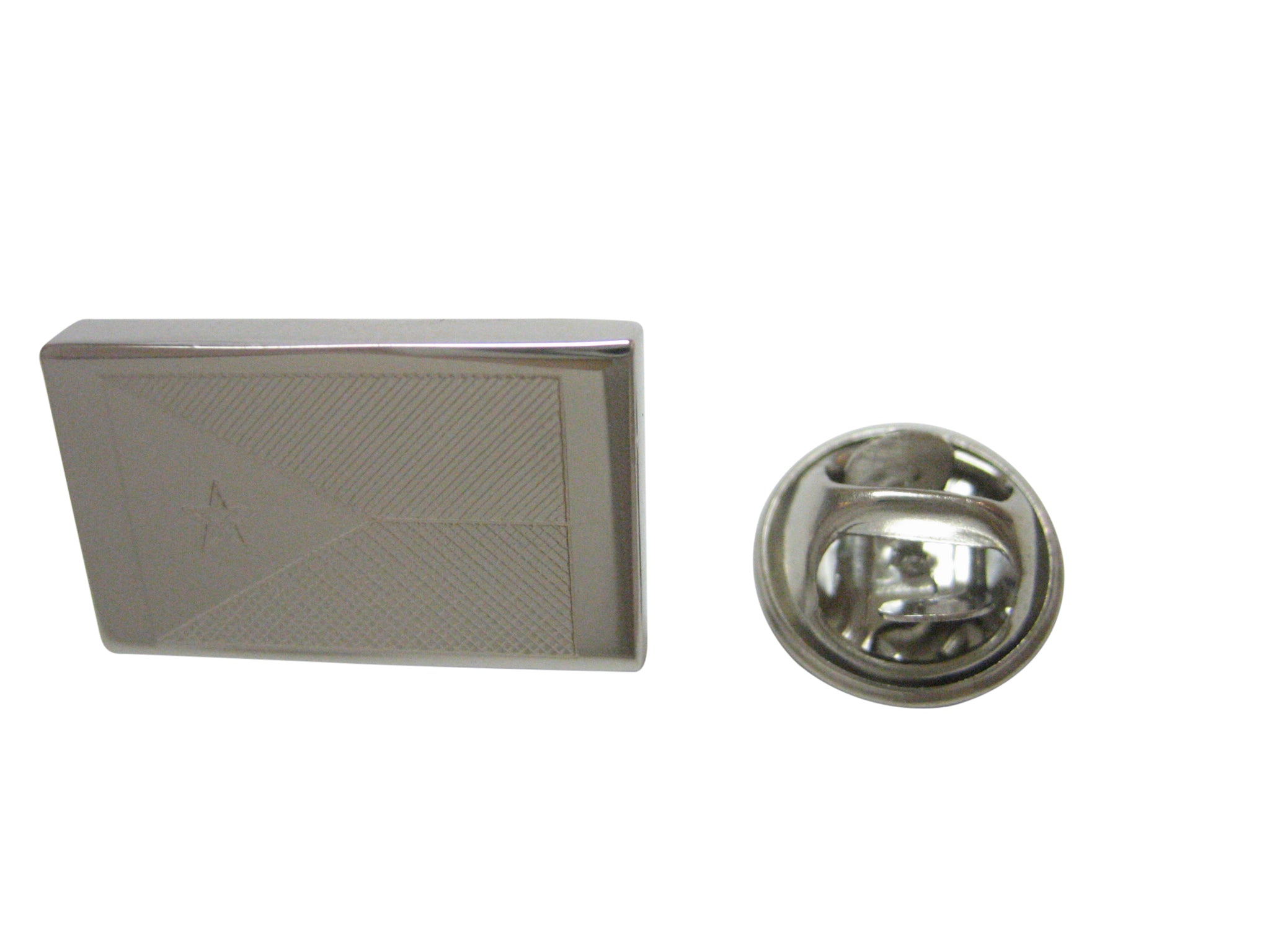 Silver Toned Etched Djibouti Flag Lapel Pin