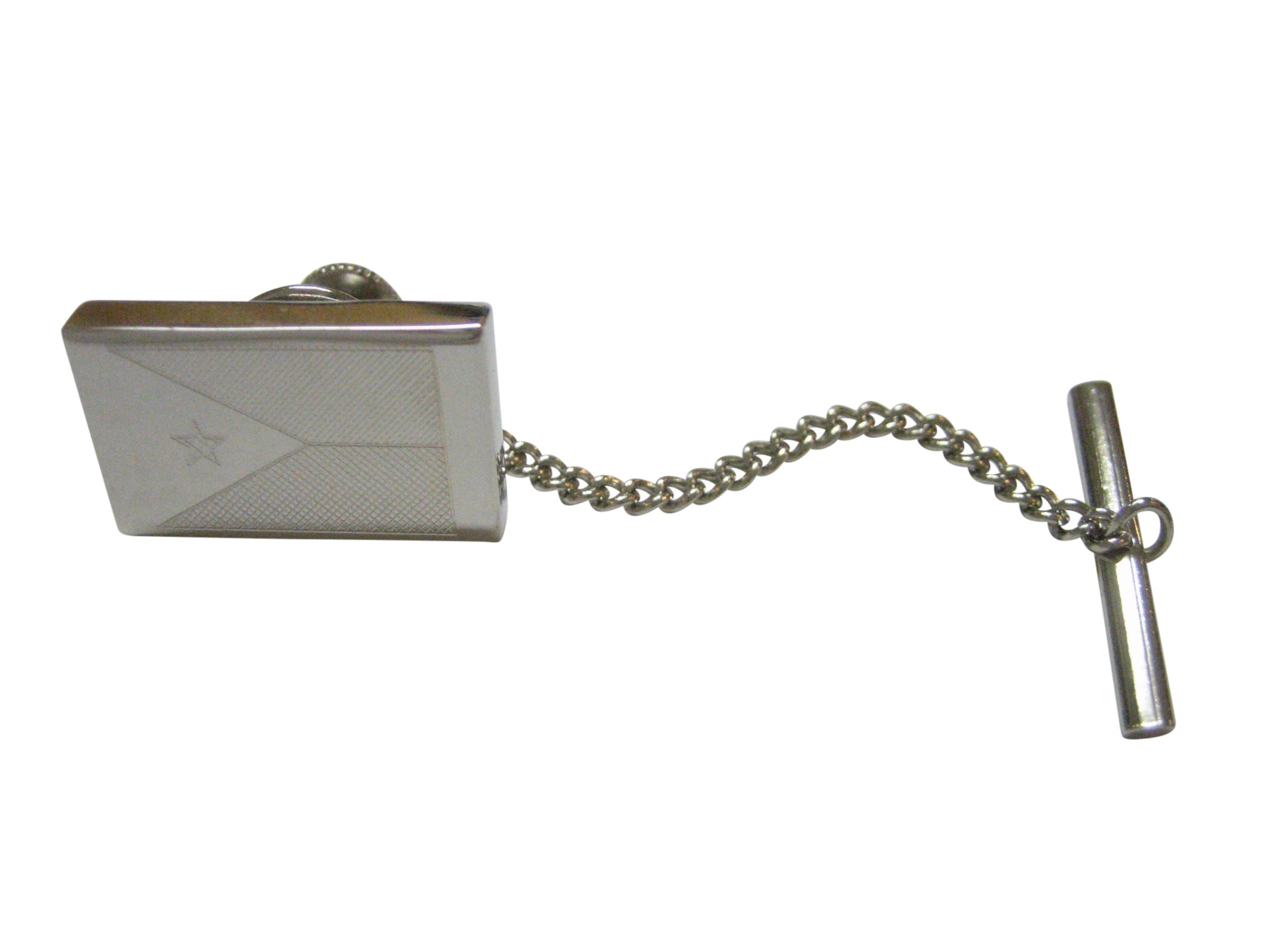 Silver Toned Etched Djibouti Flag Tie Tack