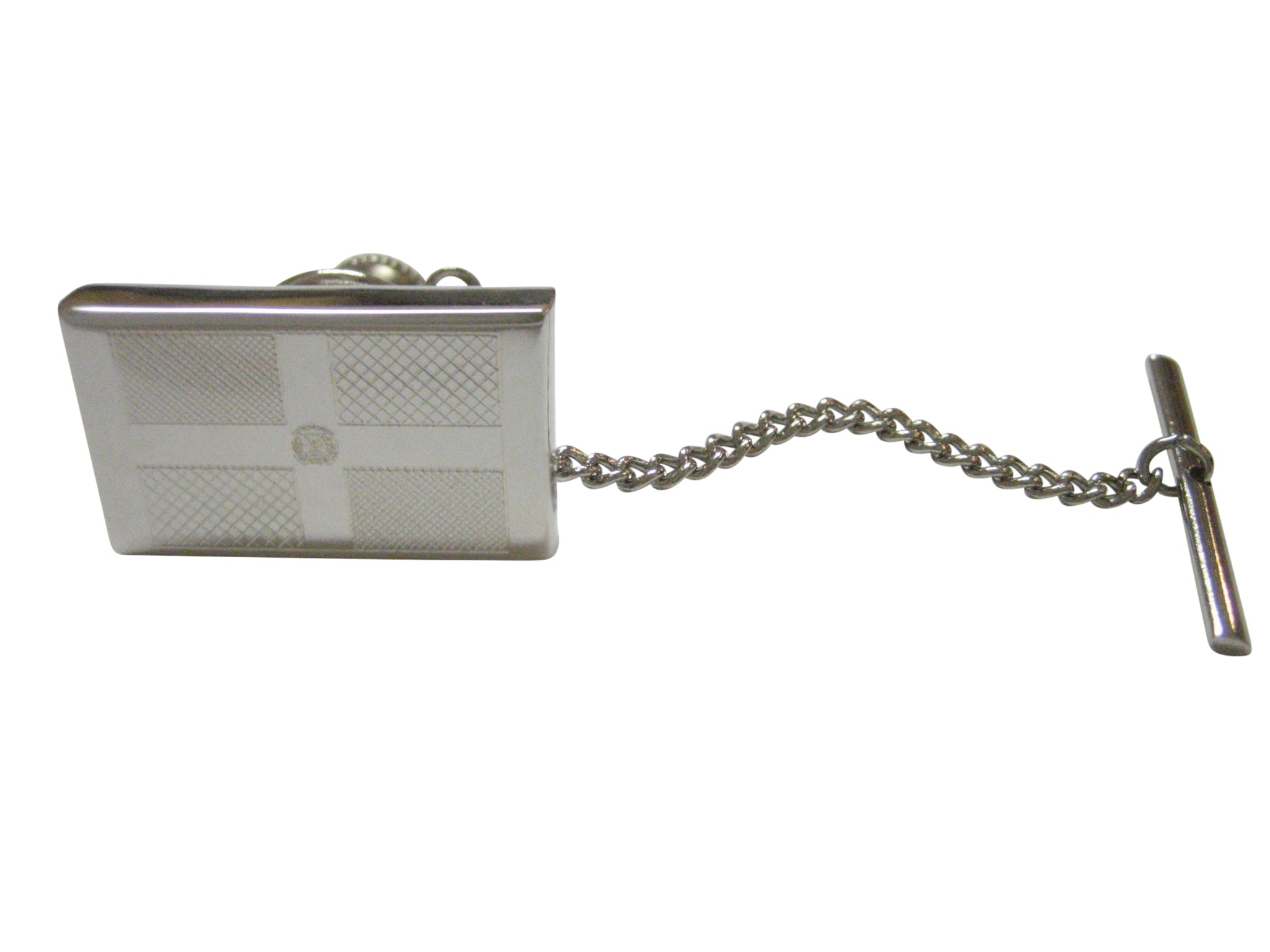 Silver Toned Etched Dominican Republic Tie Tack
