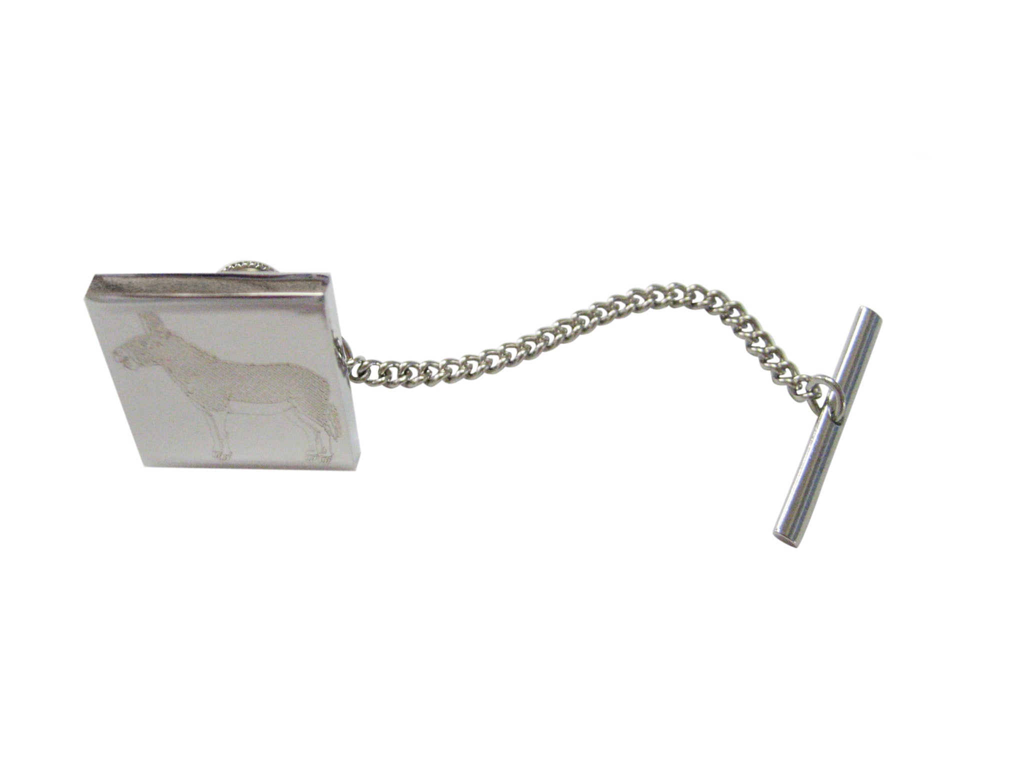 Silver Toned Etched Donkey Tie Tack